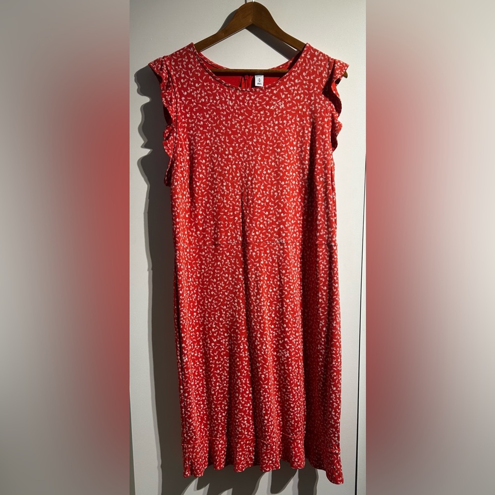 Old Navy - Red with White Flower Cotton Dress
